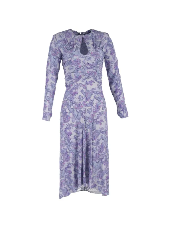 isabel marant purple dress Isabel Marant Women's Gram Floral-Print Velvet Minidress - Purple