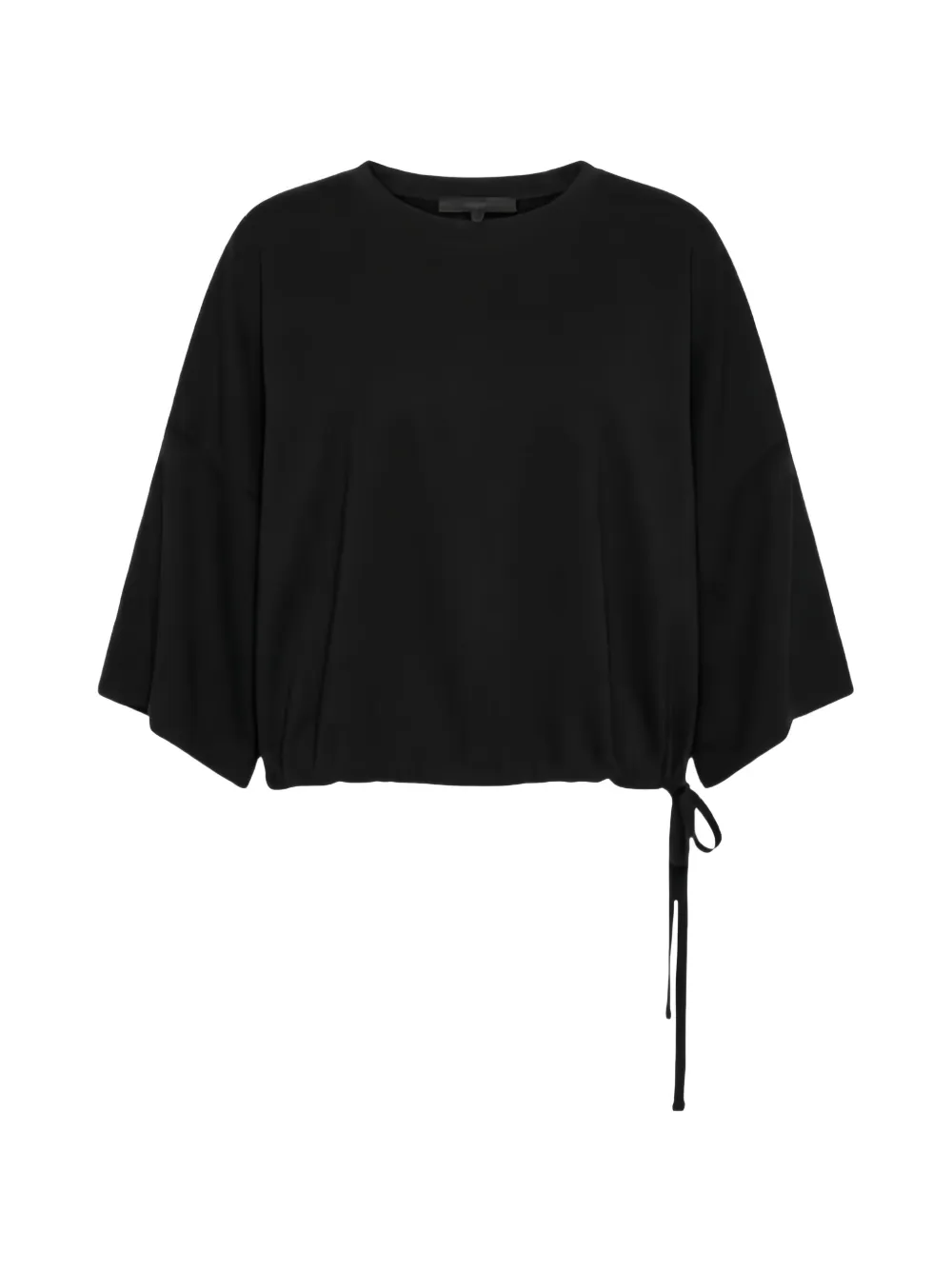Seventy Cady Crepe drawstring-hem T-shirt - Nero