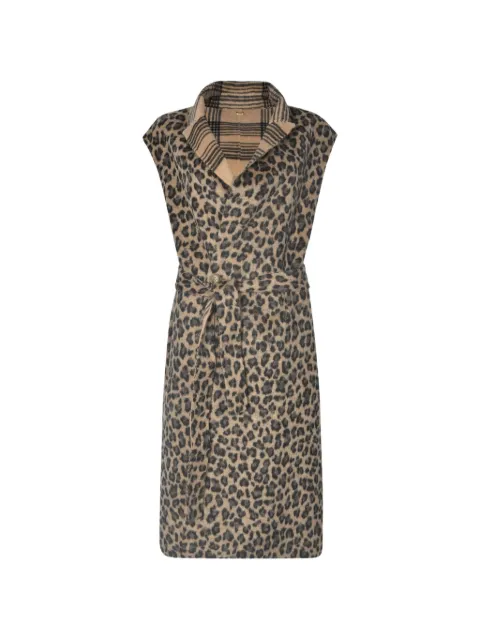 TWINSET leopard print tie waist coat