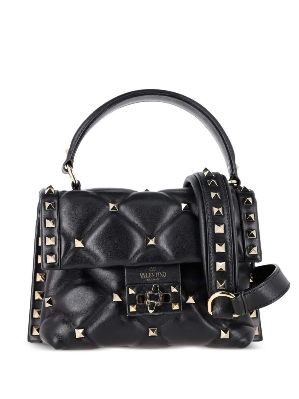Valentino Garavani Pre-Owned small Candy stud-embellishment quilted tote bag - Nero