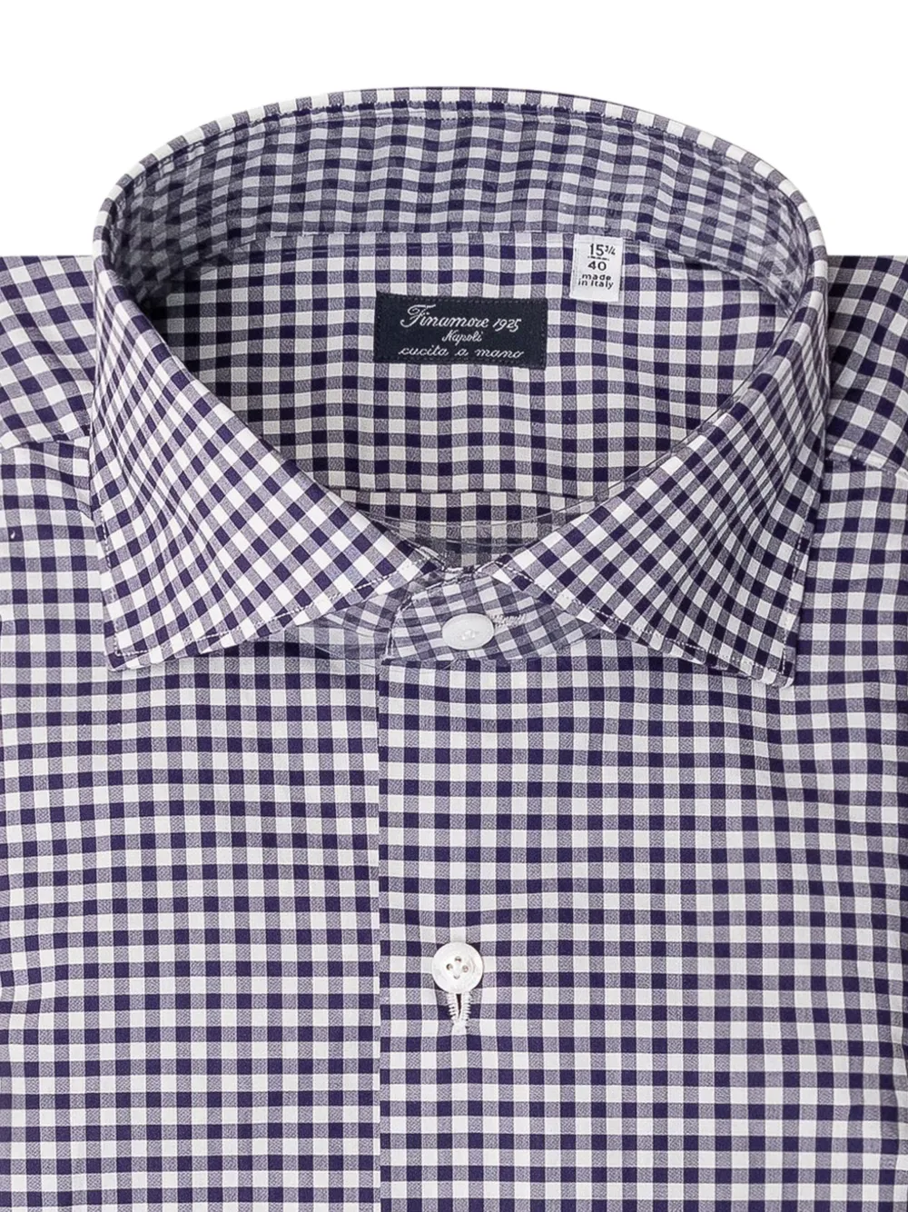Finamore 1925 Napoli Poloshirt met gingham ruit Blauw