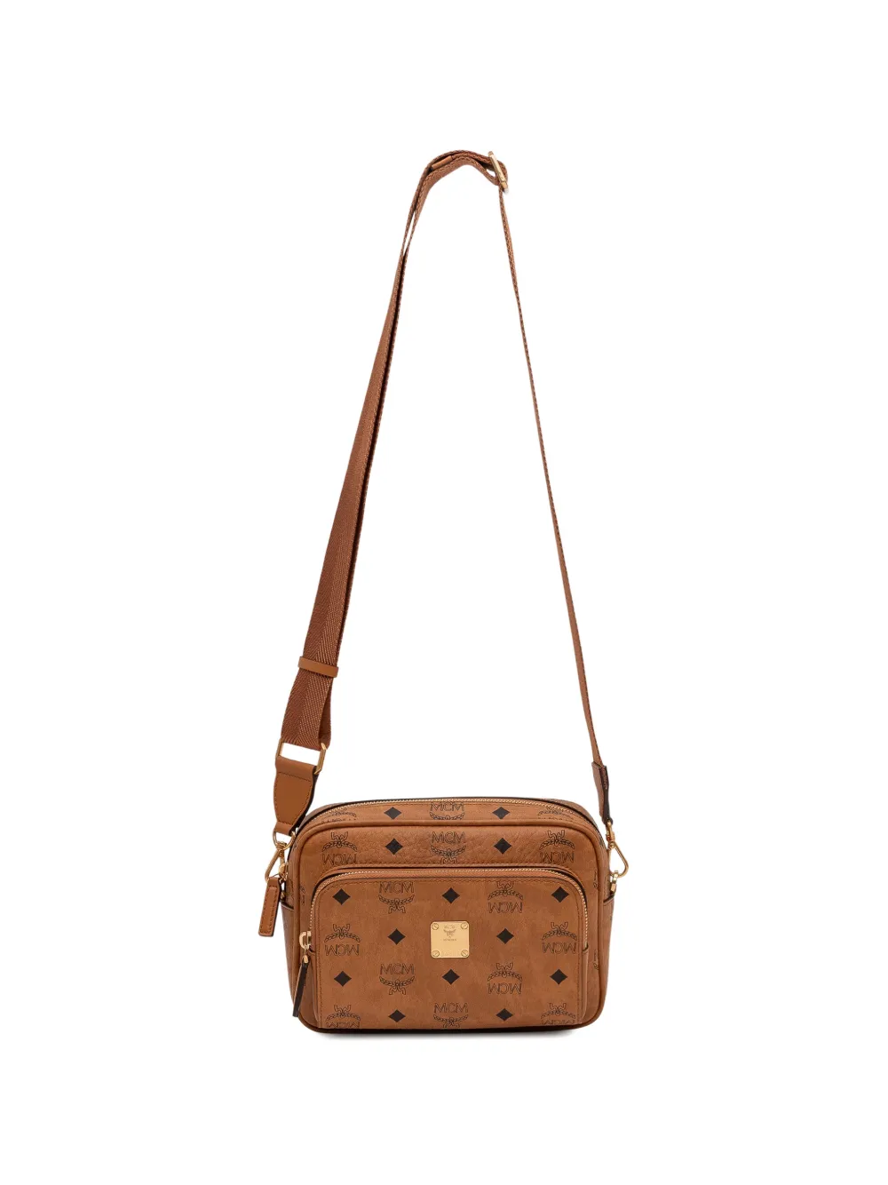 MCM Schoudertas met logoprint Beige