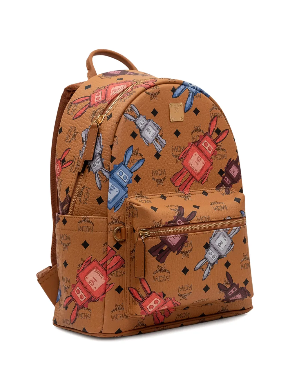  Mcm Stark Rabot-graphic Backpack - Brown 