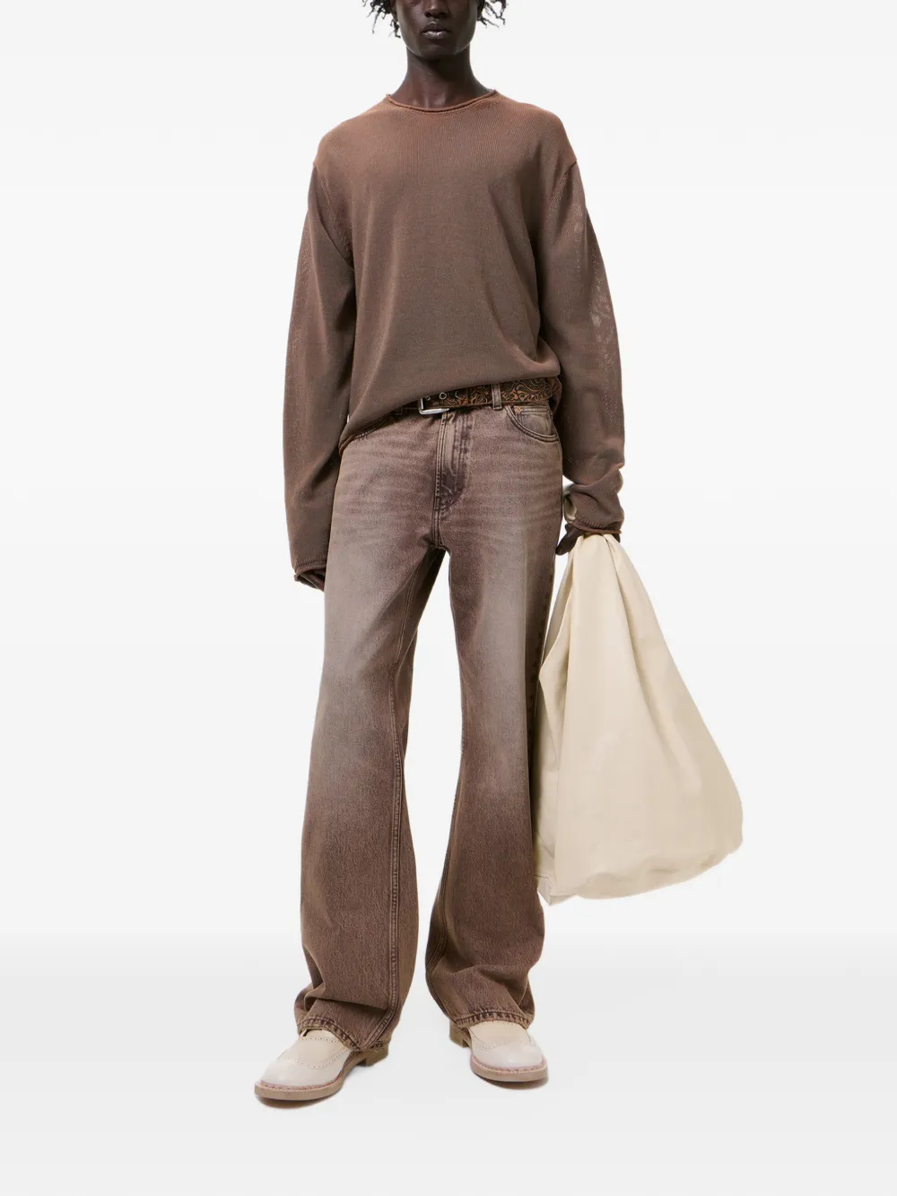 OUR LEGACY Rigid Popover gebreide top Bruin