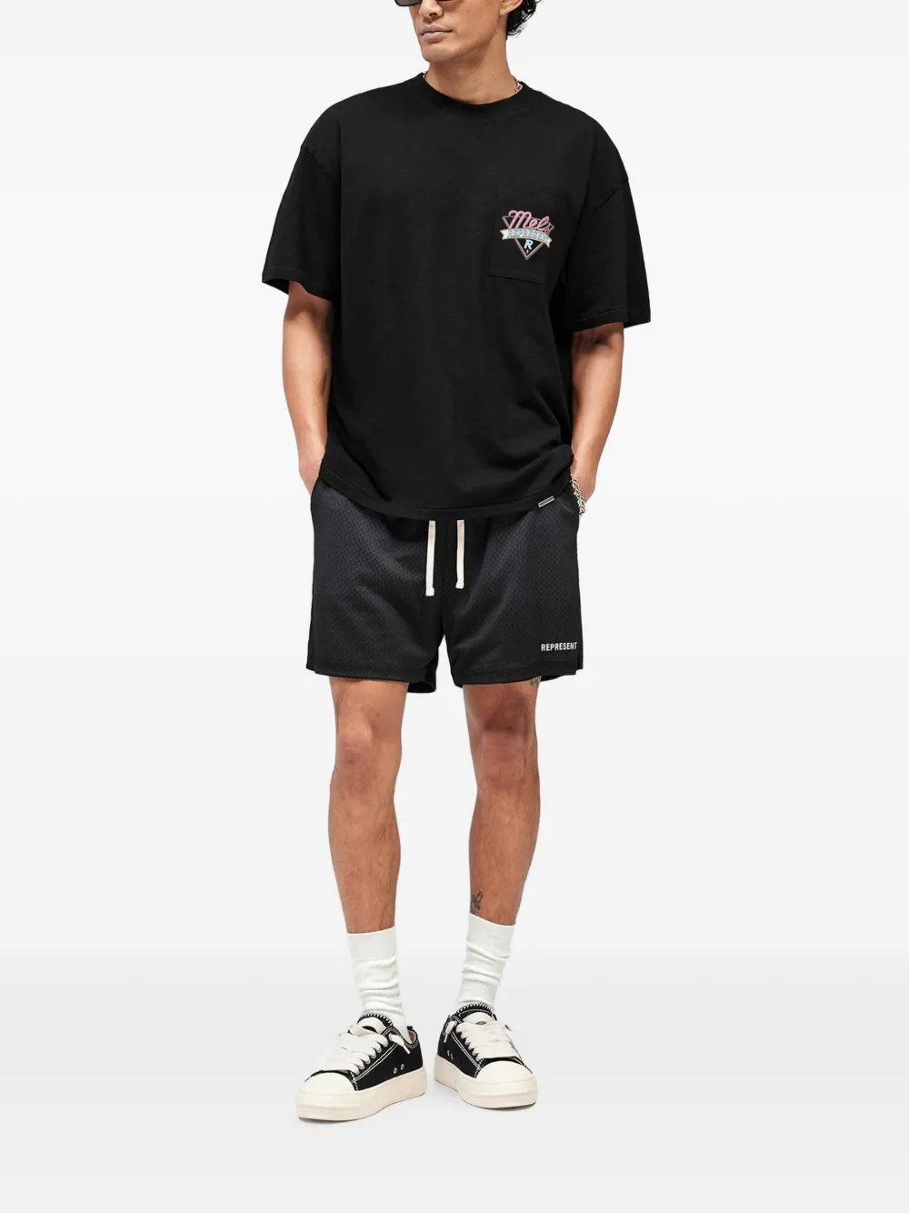 Represent Shorts met logodetail Zwart