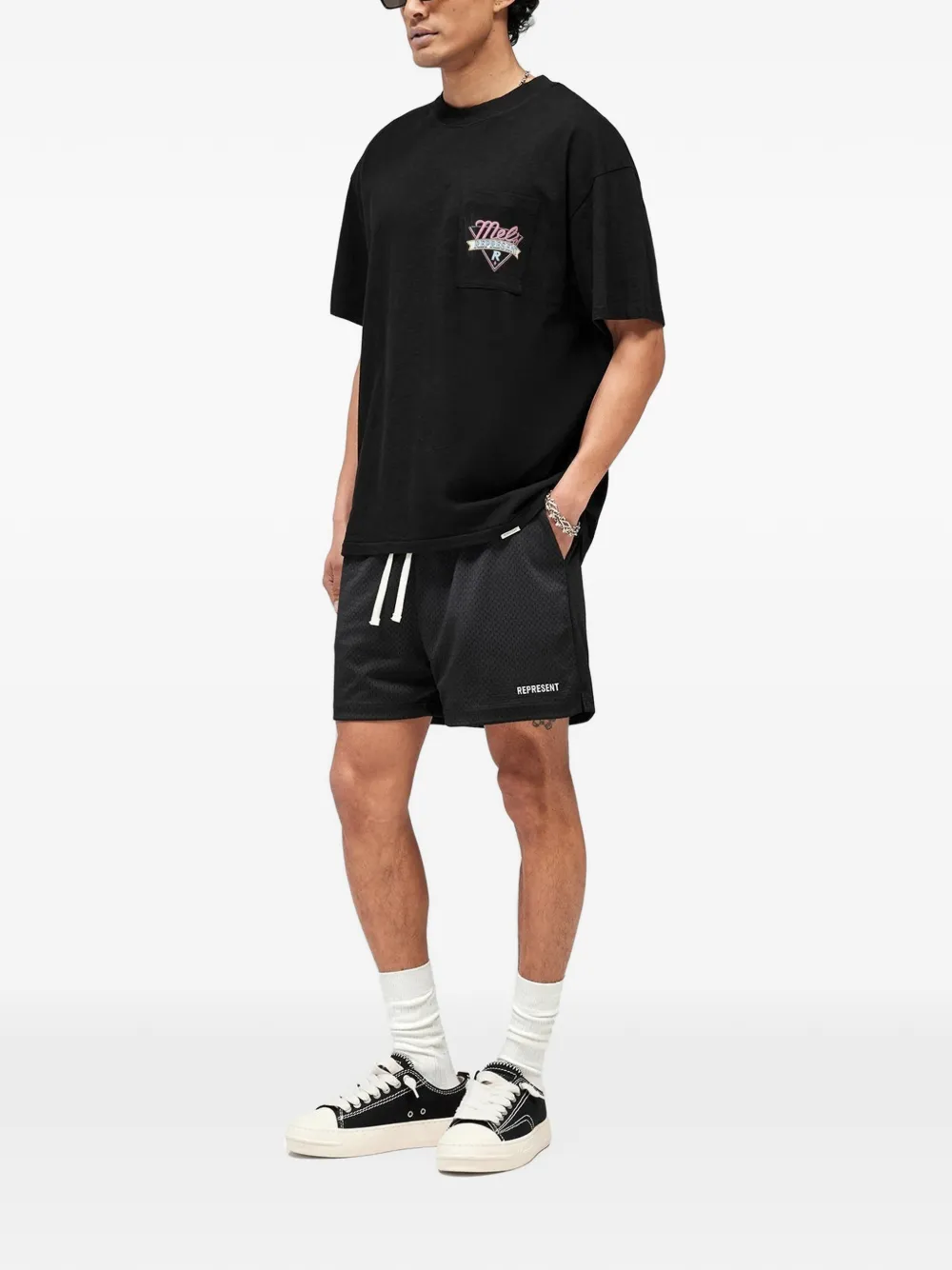 Represent Shorts met logodetail Zwart