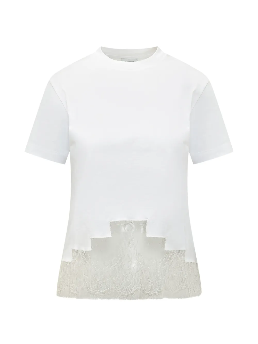 Ferragamo lace-detail T-shirt - Bianco