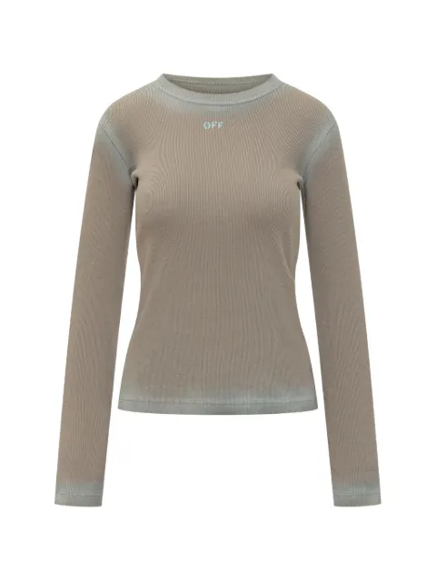 Off-White ribbed long-sleeved top