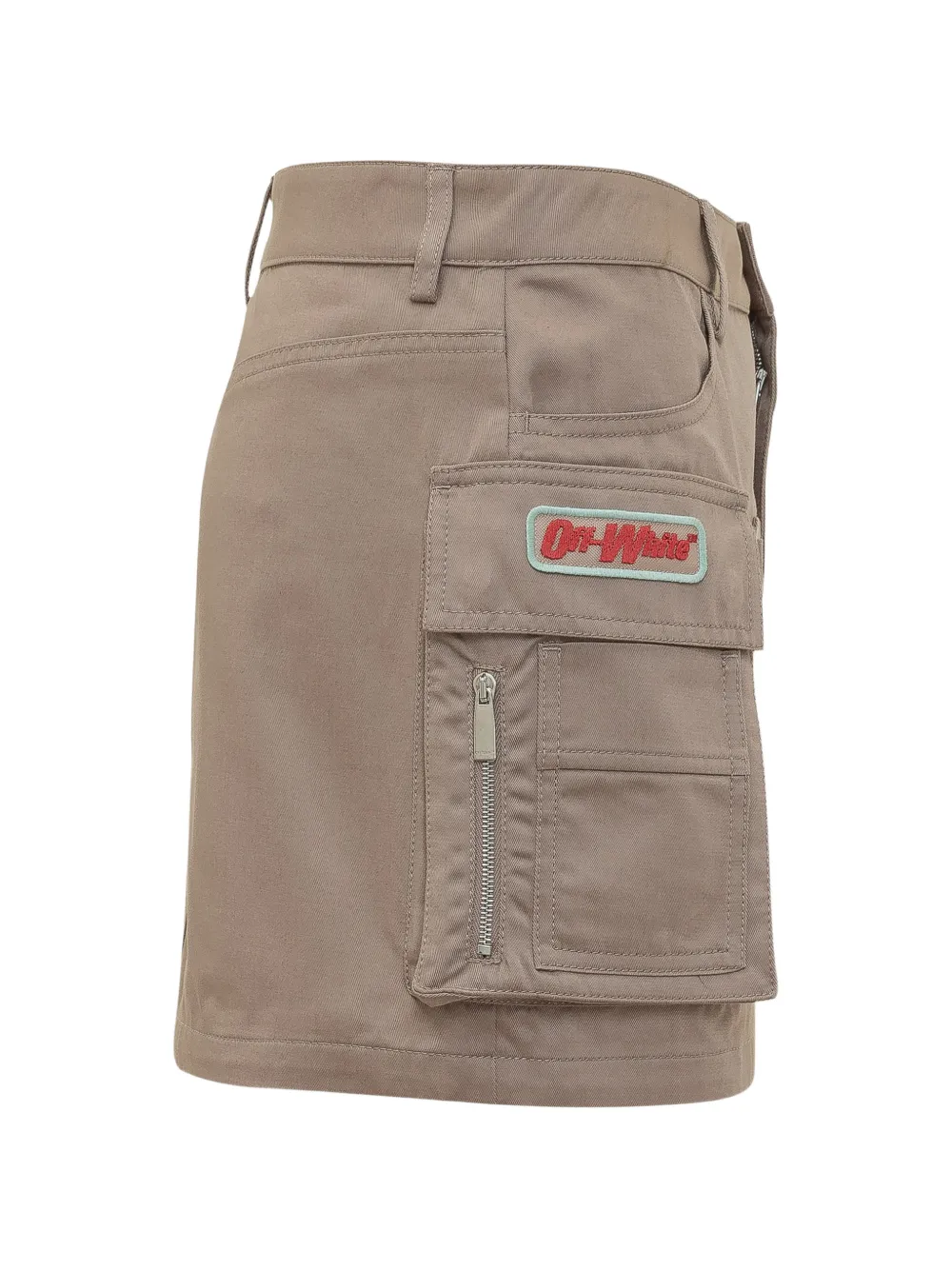  Off-white Co Gab Pocket Mini Skirt - Neutrals 