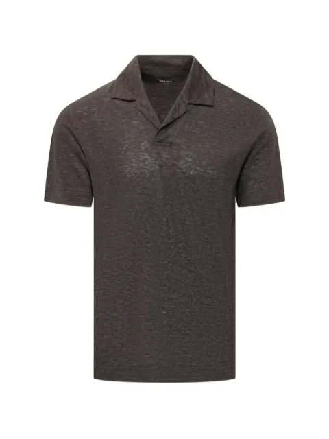Zegna Oasi Lino polo-collar T-shirt