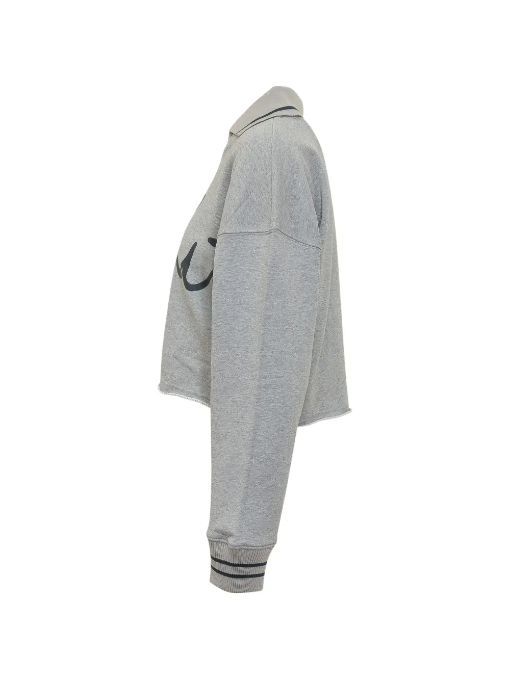  Off-white Cropped Script Sweatshirt - Grey 