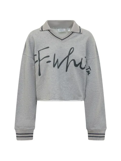 Off-White cropped script sweatshirt
