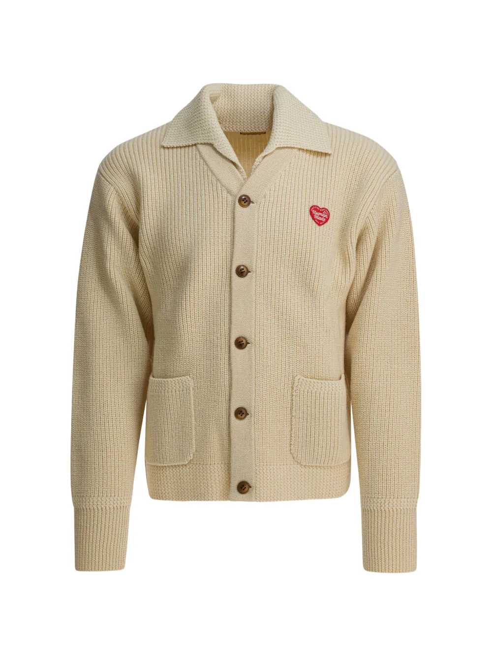 Human Made heart-patch button-up cardigan - Toni neutri