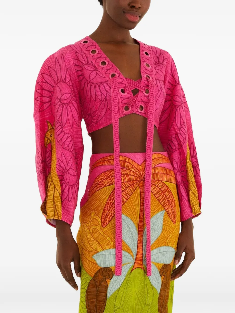 FARM Rio eyelet blouse - Rosa
