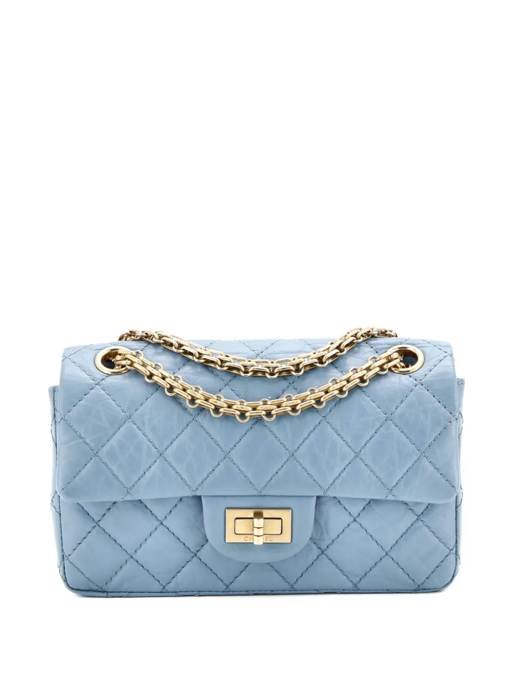 CHANEL Pre-Owned Reissue 2.55 Flap Bag Quilted Aged Calfskin 224 crossbody bag - Blu