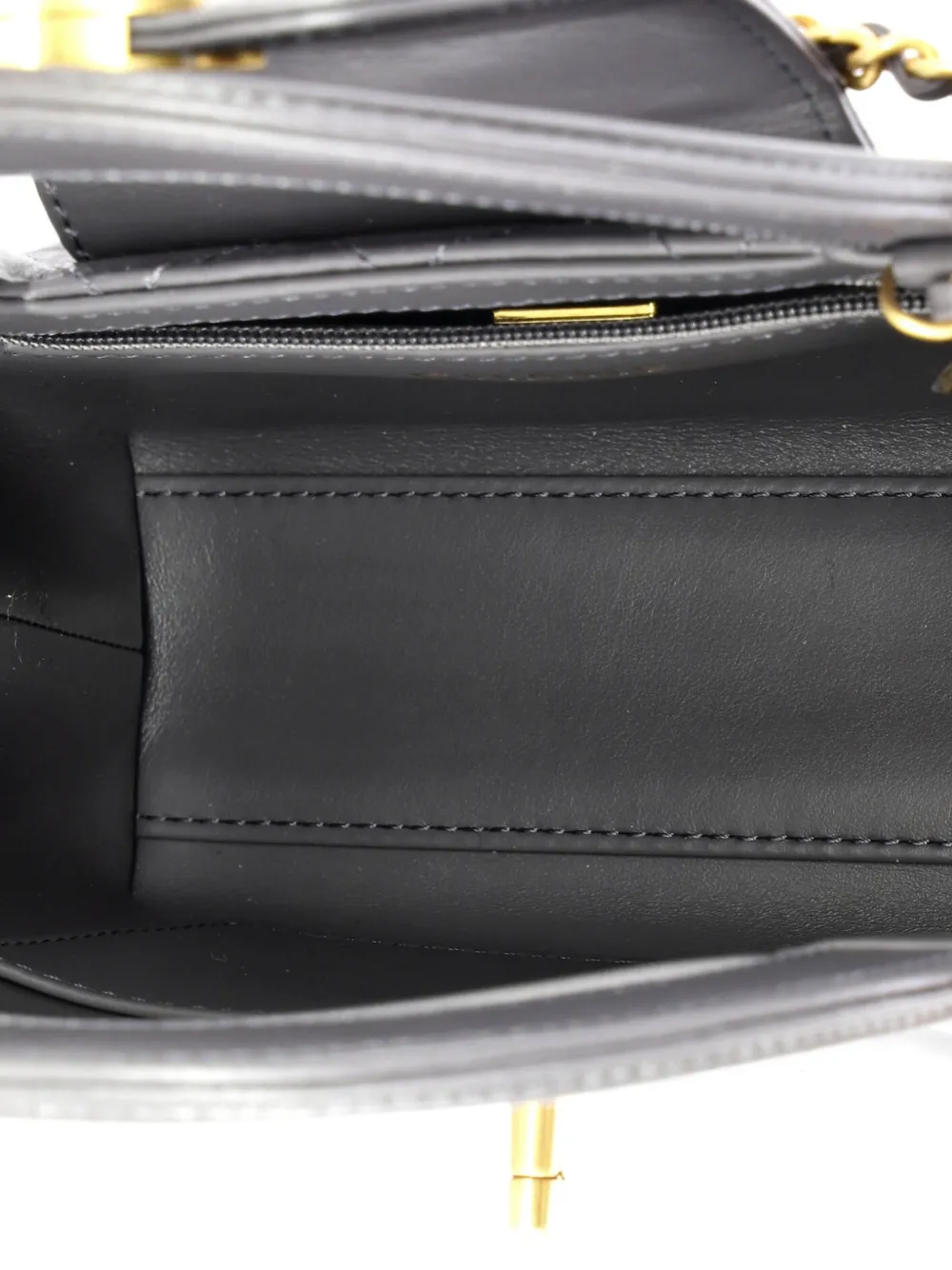 Kelly Top Handle Shopping Bag Quilted Shiny Aged Calfskin Mini Satchel