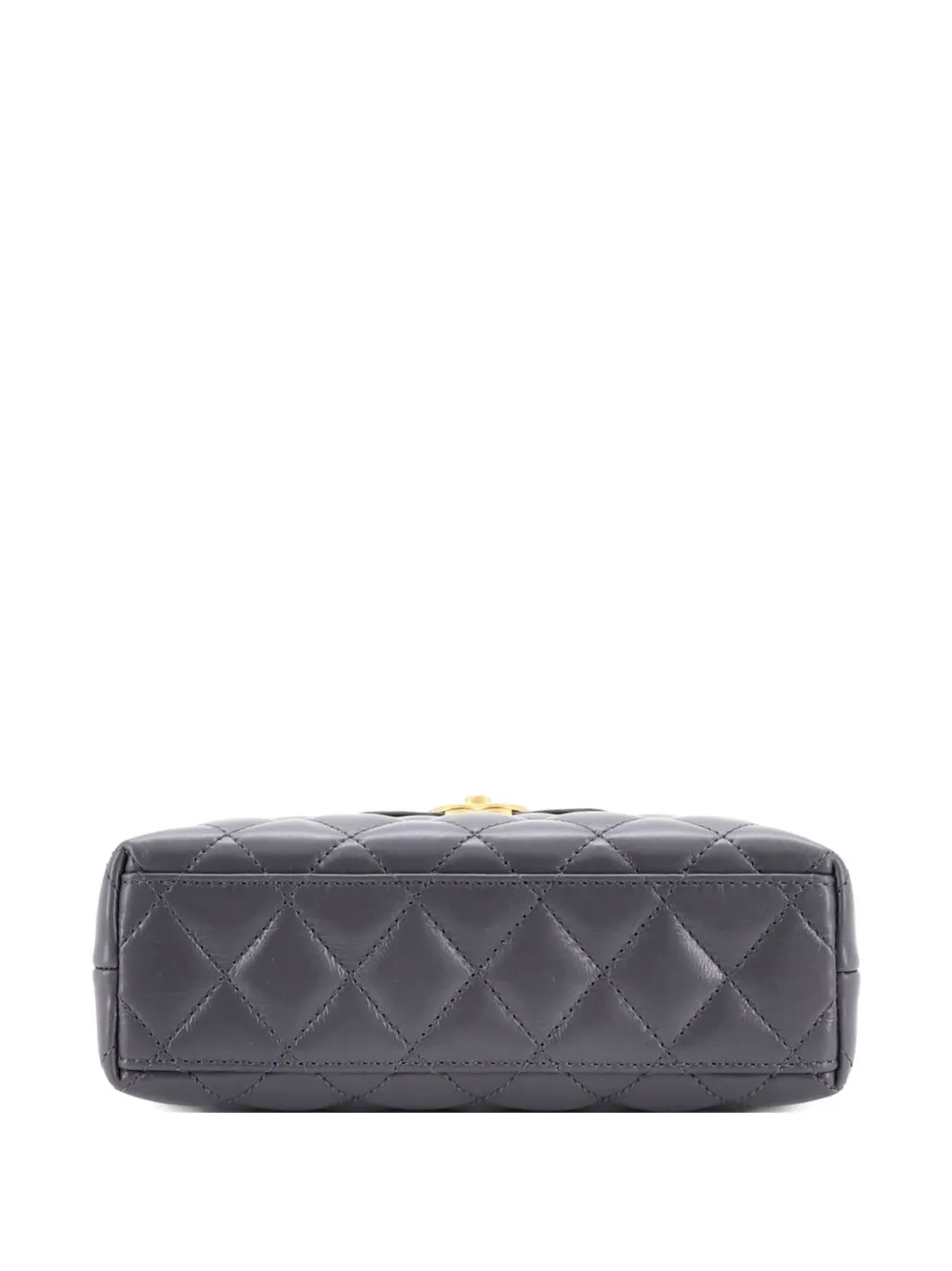 Kelly Top Handle Shopping Bag Quilted Shiny Aged Calfskin Mini Satchel