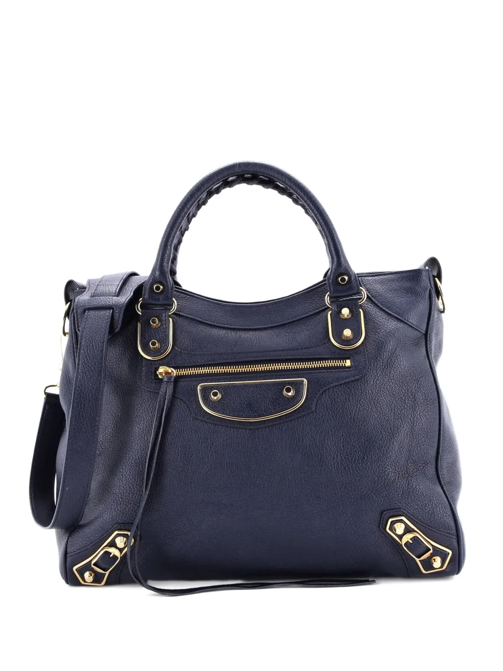 Balenciaga Pre-Owned City Classic Metallic Edge Bag Leather Medium satchel - Blu