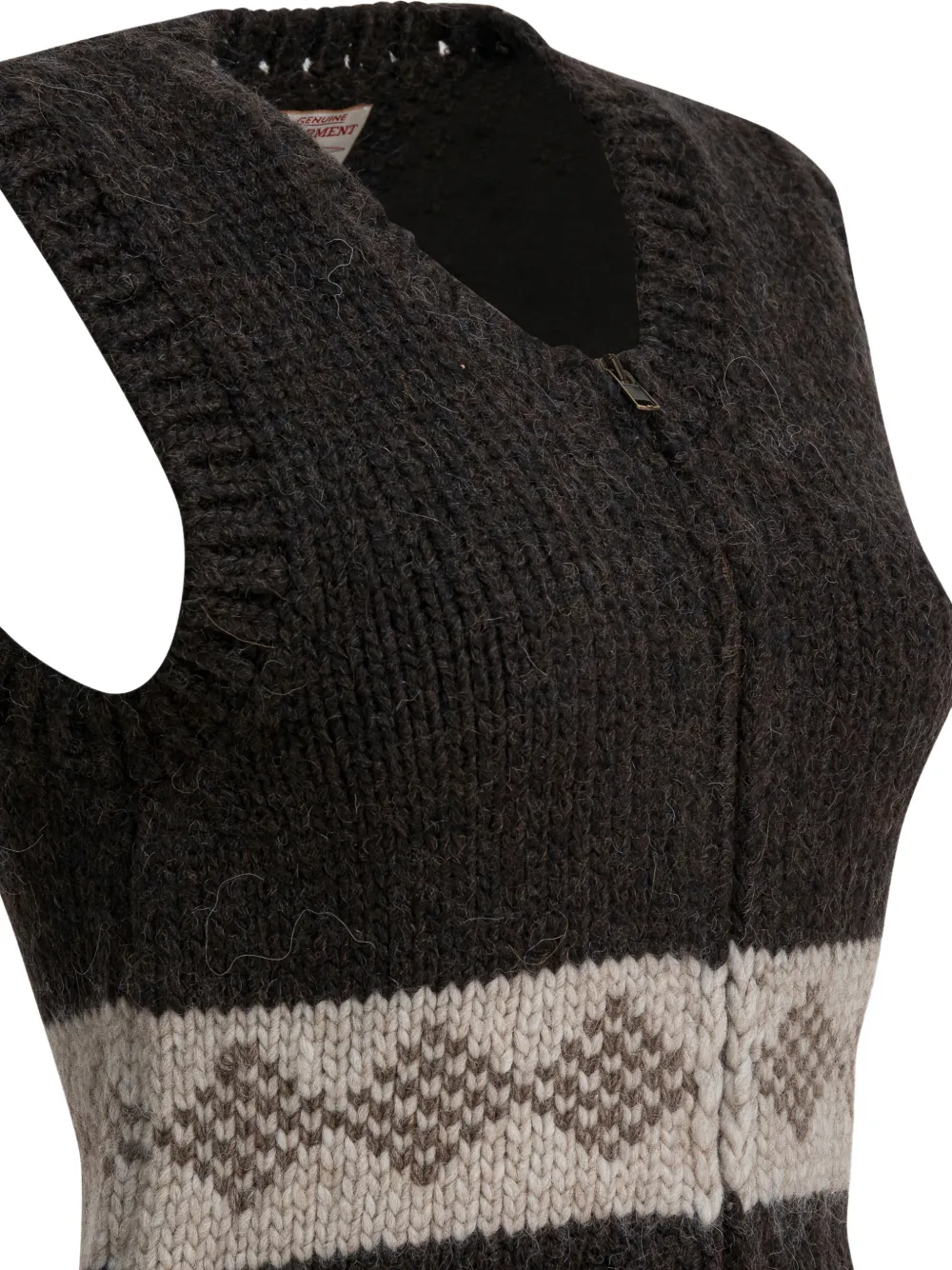  Filson Zip-up Patterned-intarsia Vest - Brown 