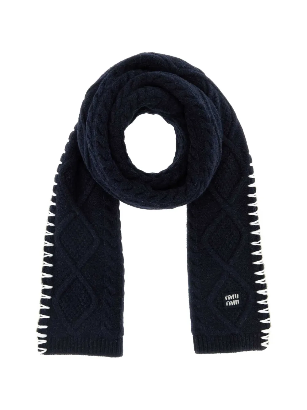 Miu Miu logo-label scarf - Blu