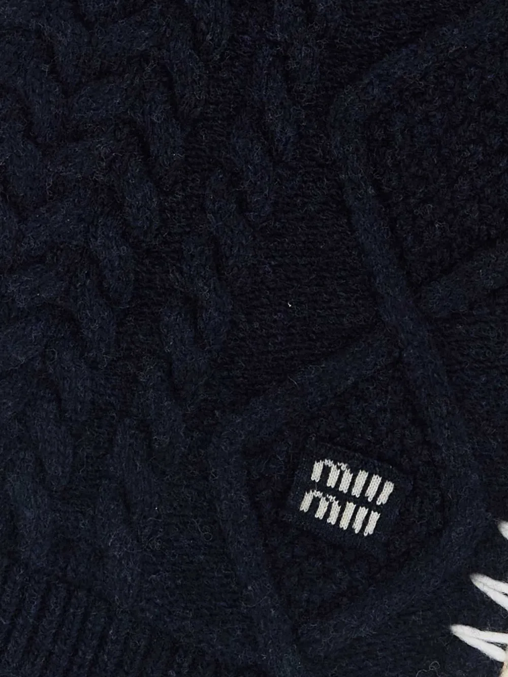 Miu Sjaal met logo-label Blauw