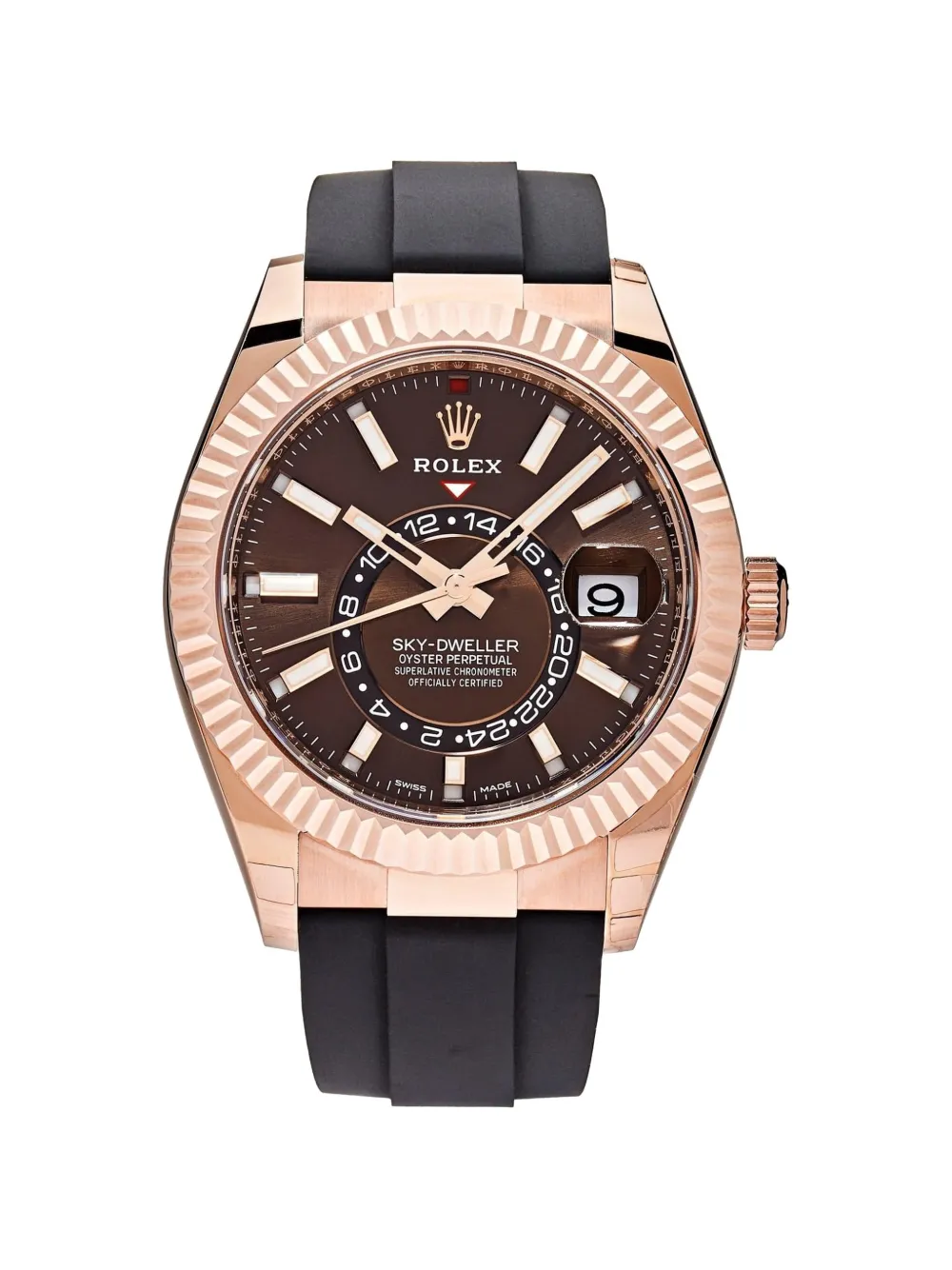 Rolex Orologio Sky-Dweller 42mm con lunetta scanalata 2024 - Nero