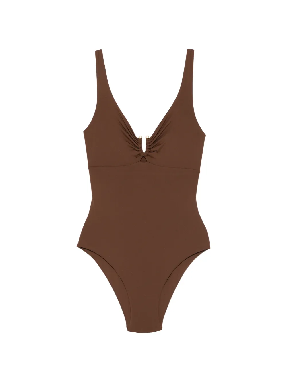 Fisico appliqué-detail swimsuit - Marrone