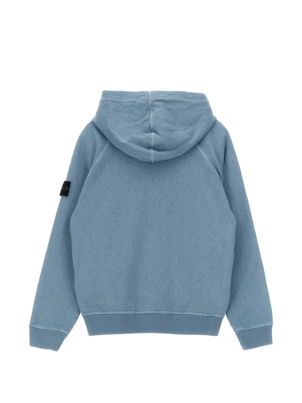 Stone Island Junior Hoodie met logopatch en lange mouwen Blauw