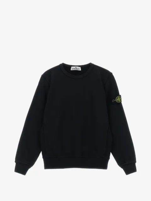 Stone Island Junior Compass-badge cotton sweatshirt