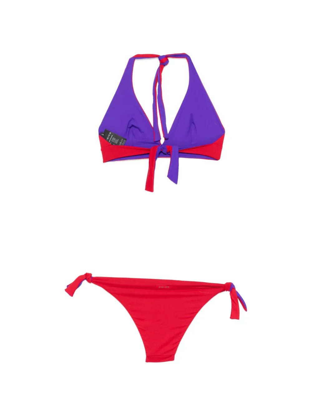 Fisico Tweekleurige bikini met strik Rood