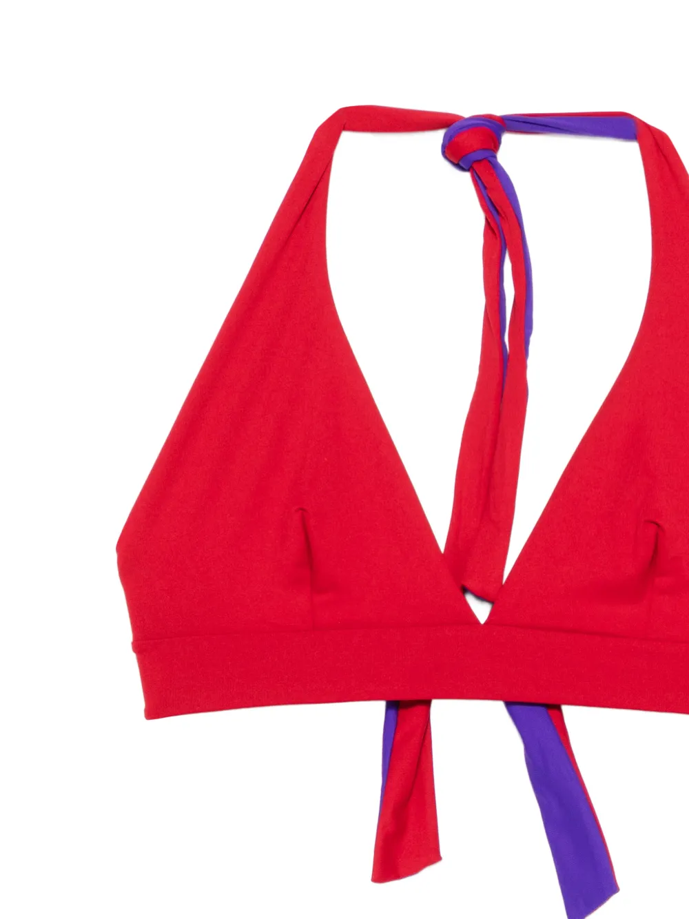 Fisico Tweekleurige bikini met strik Rood