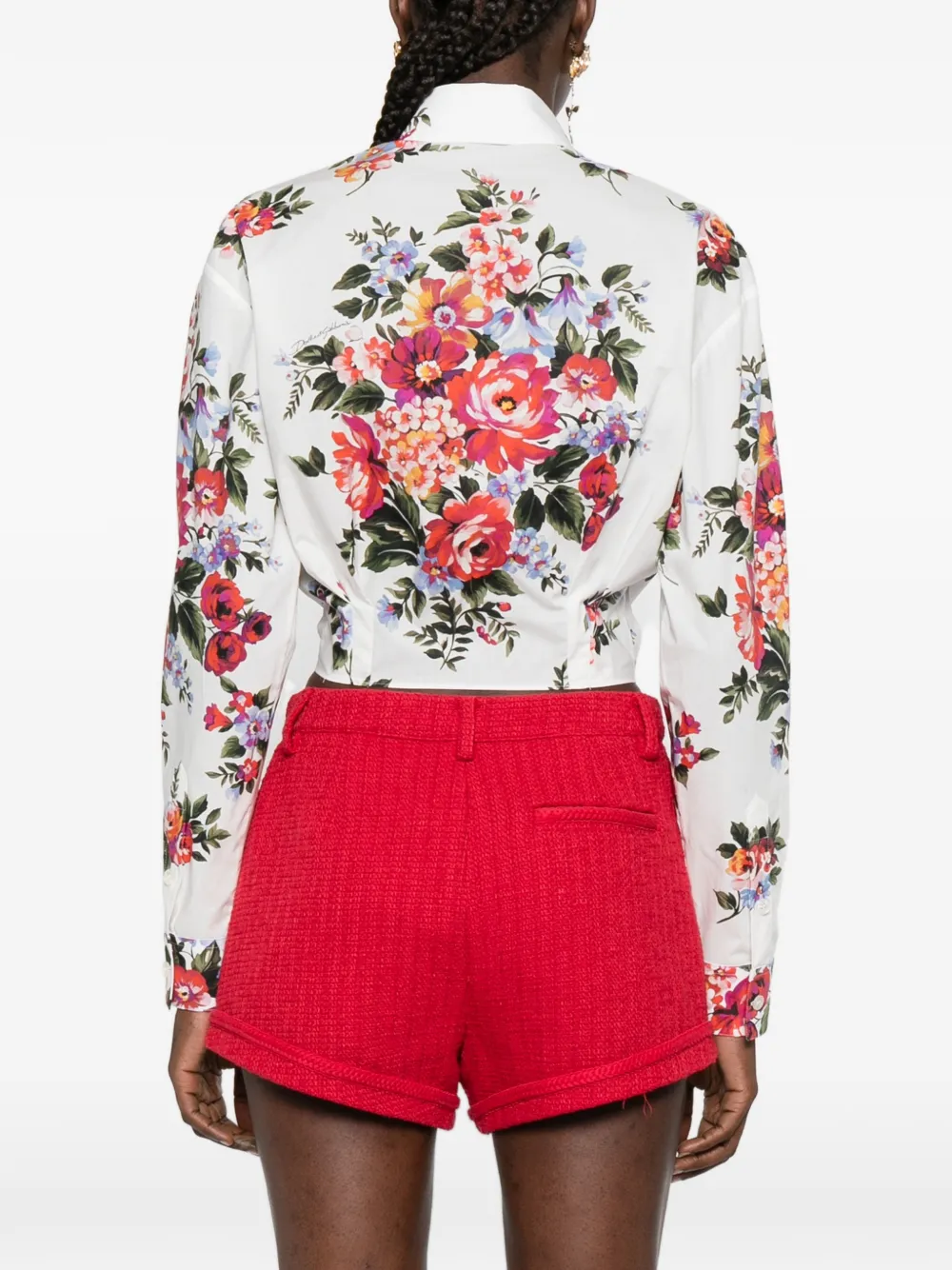 Dolce & Gabbana Katoenen blouse met boeketprint Wit