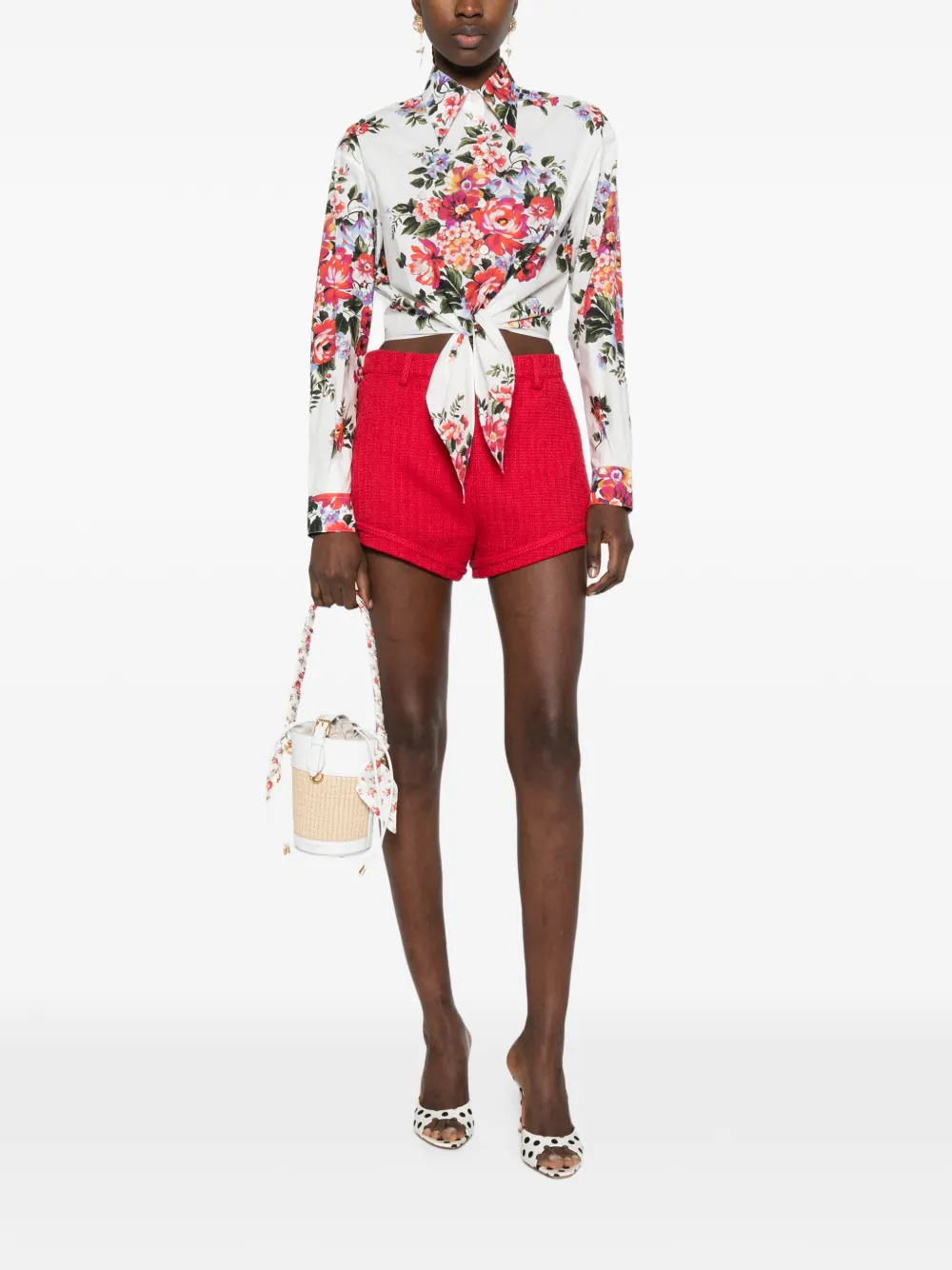 Dolce & Gabbana Katoenen blouse met boeketprint Wit