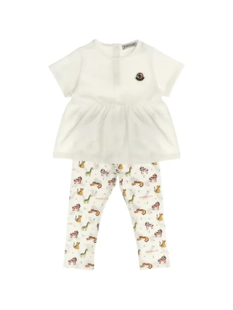 Moncler Enfant jumpsuit corto con animal print