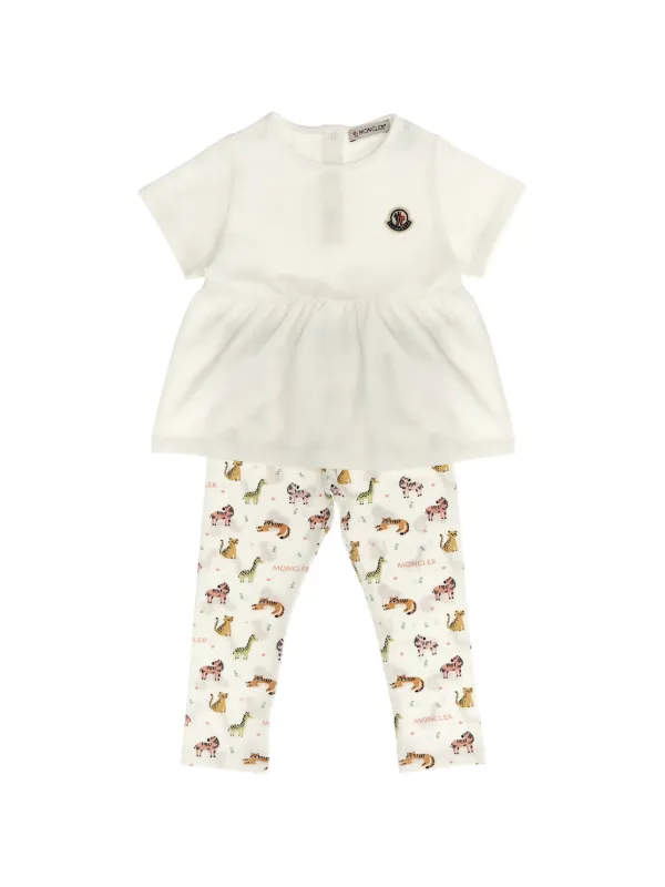 Moncler Enfant アニマルプリント ロンパース | ホワイト | FARFETCH JP