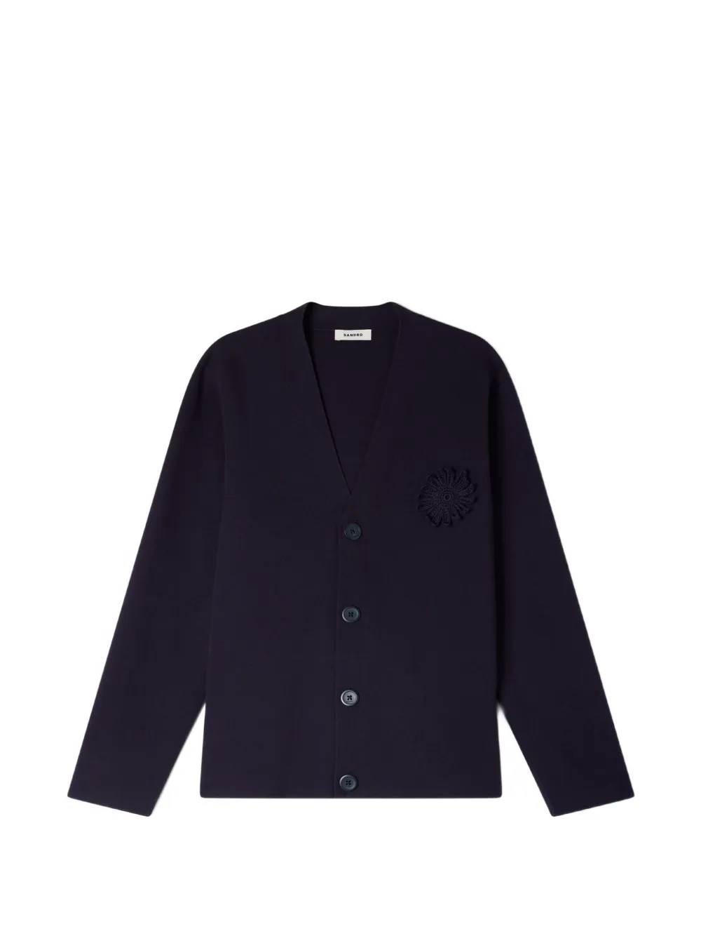 SANDRO flower crochet buttoned cardigan - Blau