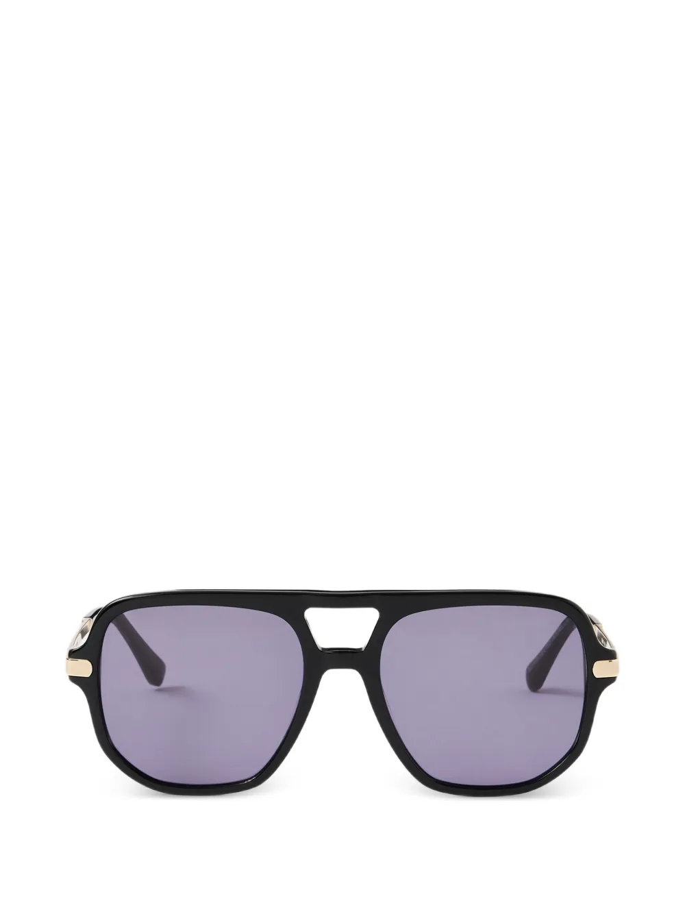 SANDRO logo-engraved geometric-frame sunglasses - Nero