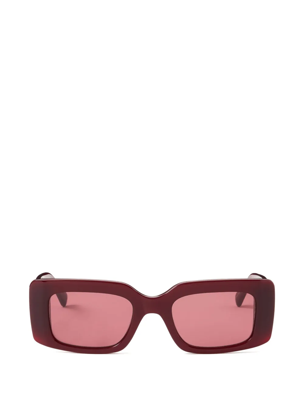 SANDRO logo-plaque rectangle-frame sunglasses - Rosso