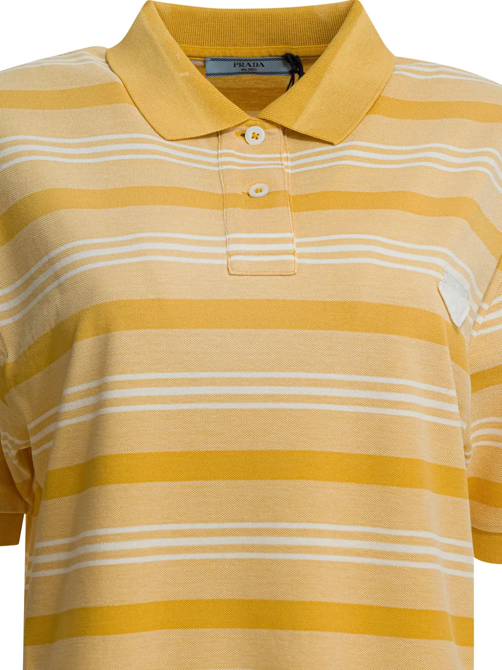  Prada Short-sleeve Striped Mini Dress - Yellow 