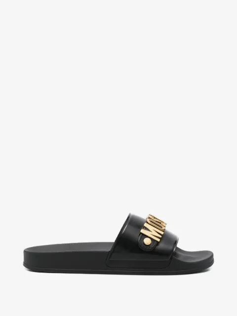 Moschino PVC sandals slides with lettering logo