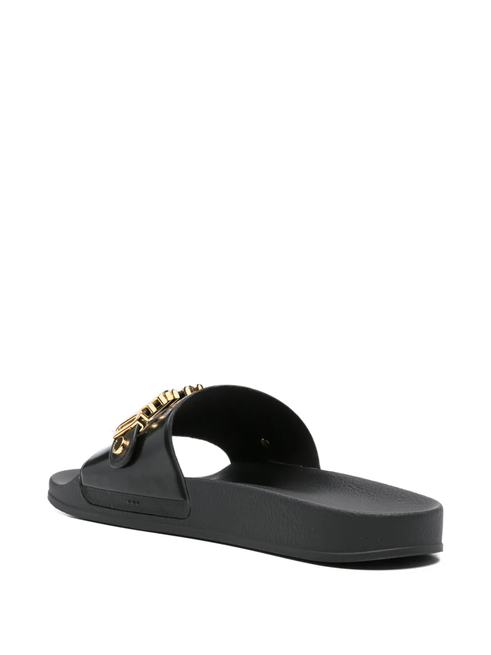 Moschino Slippers met logo Zwart