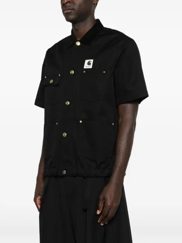 Sacai x Carhartt corduroy-collar Shirt | Black | FARFETCH