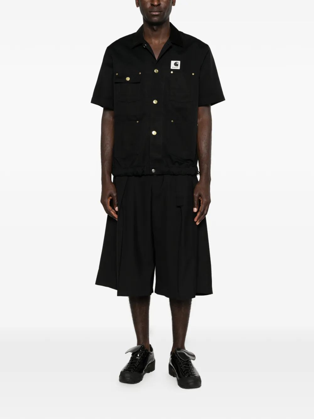 Sacai x Carhartt corduroy-collar Shirt | Black | FARFETCH
