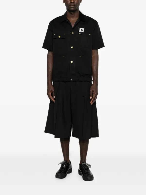 Sacai x Carhartt corduroy-collar Shirt | Black | FARFETCH
