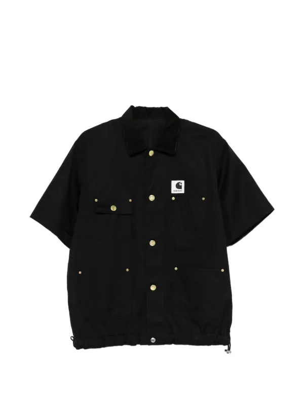 Sacai x Carhartt コーデュロイカラーシャツ | ブラック | FARFETCH JP