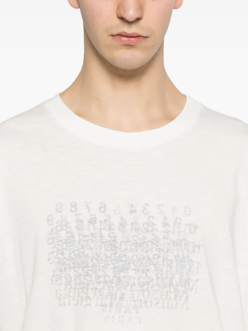 Maison Margiela T-shirt met grafische print Beige