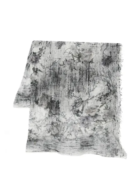 Avant Toi floral frayed scarf