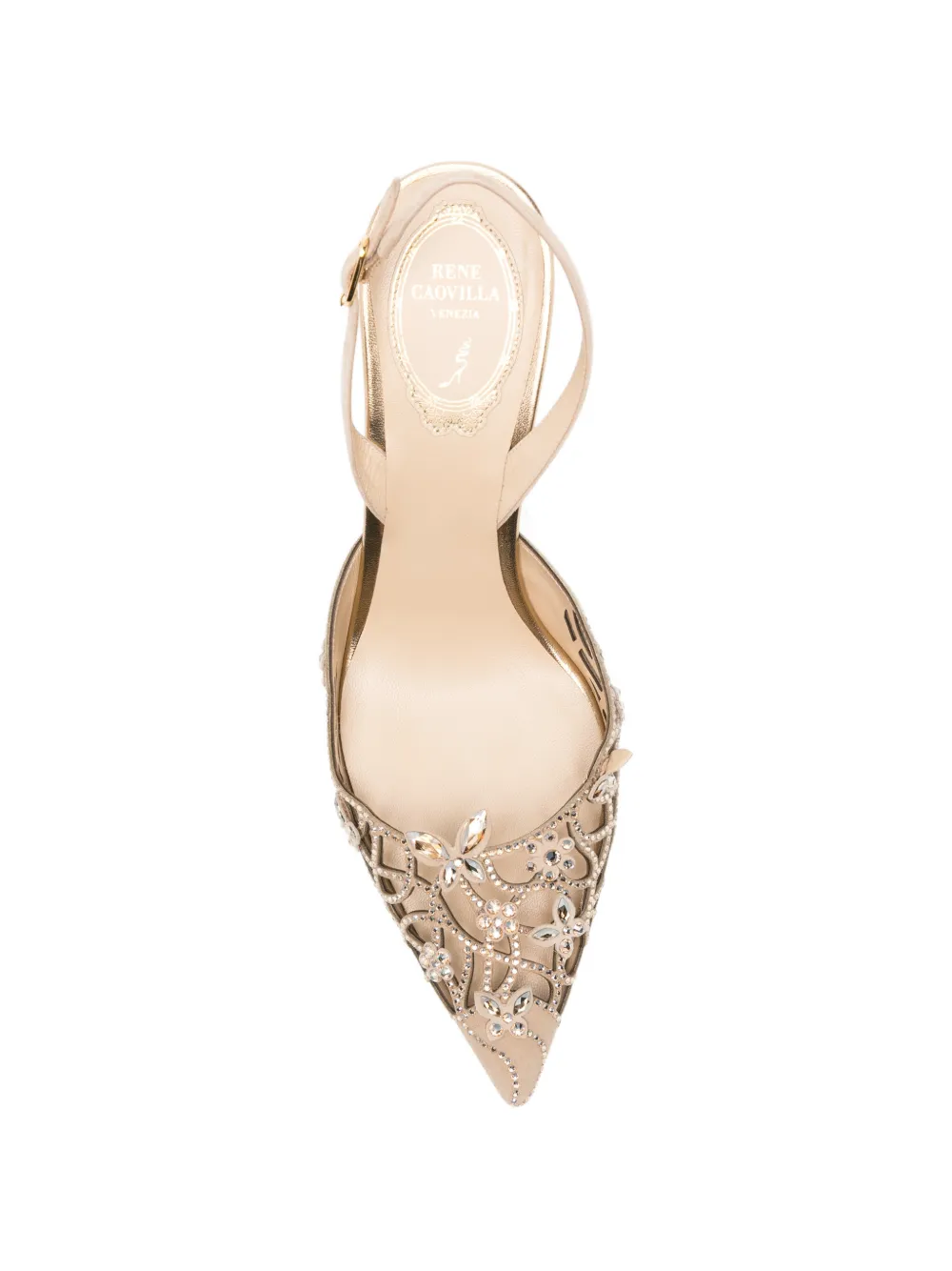 René Caovilla Eden pumps verfraaid met kristallen Beige