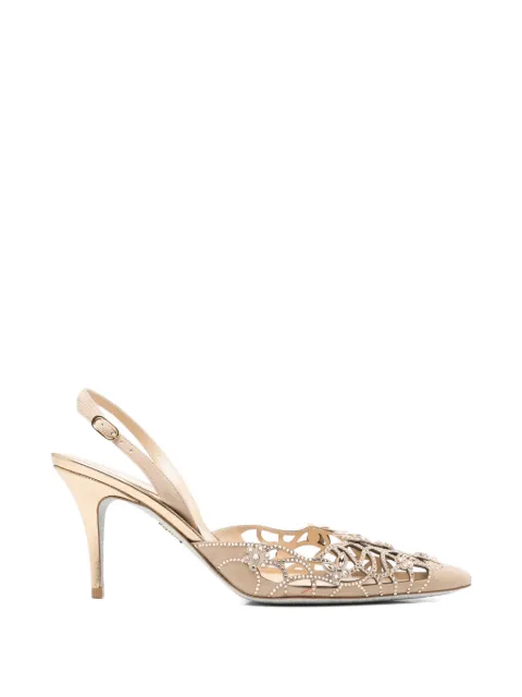 René Caovilla Eden crystal-embellished laser-cut pumps
