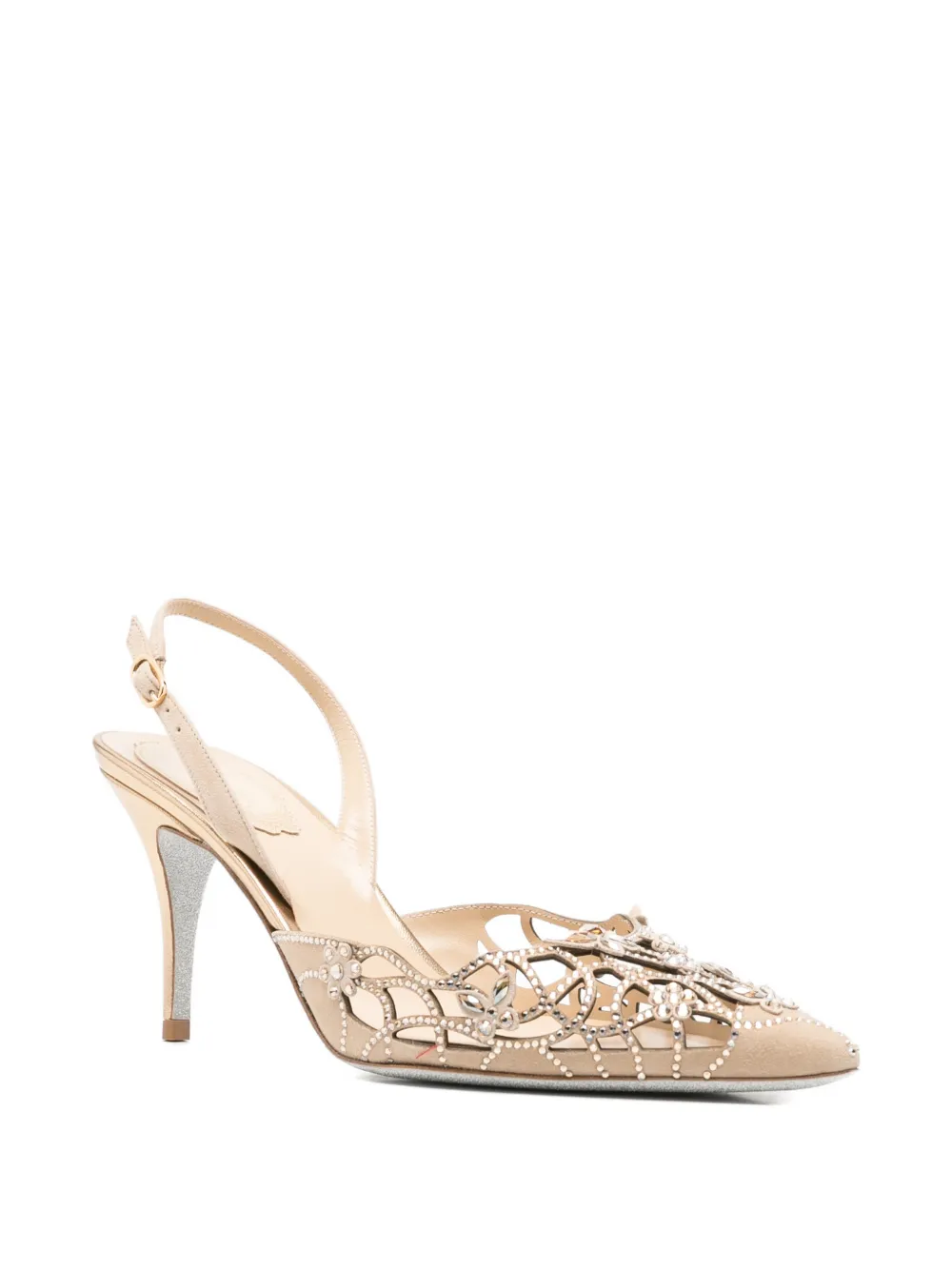 René Caovilla Eden pumps verfraaid met kristallen Beige